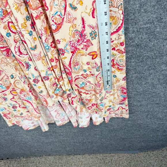 World Unity Dress Women L Large Beige Paisley Sheath Midi V-Neck Sleeveless - Picture 6 of 7